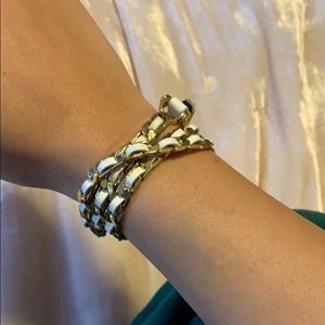 White and gold Henri Bendal wrap chain bracelet